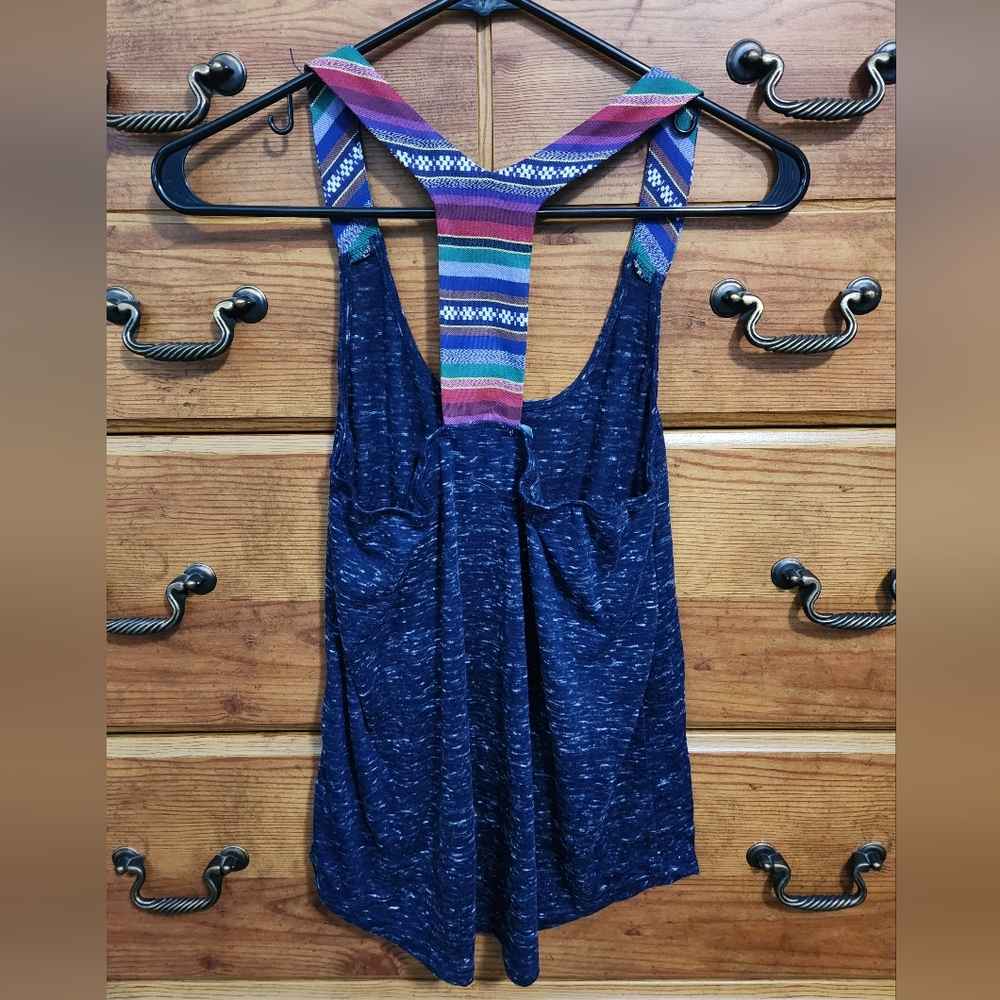 Blue Racer Back Tank Top - Picture 2 of 3